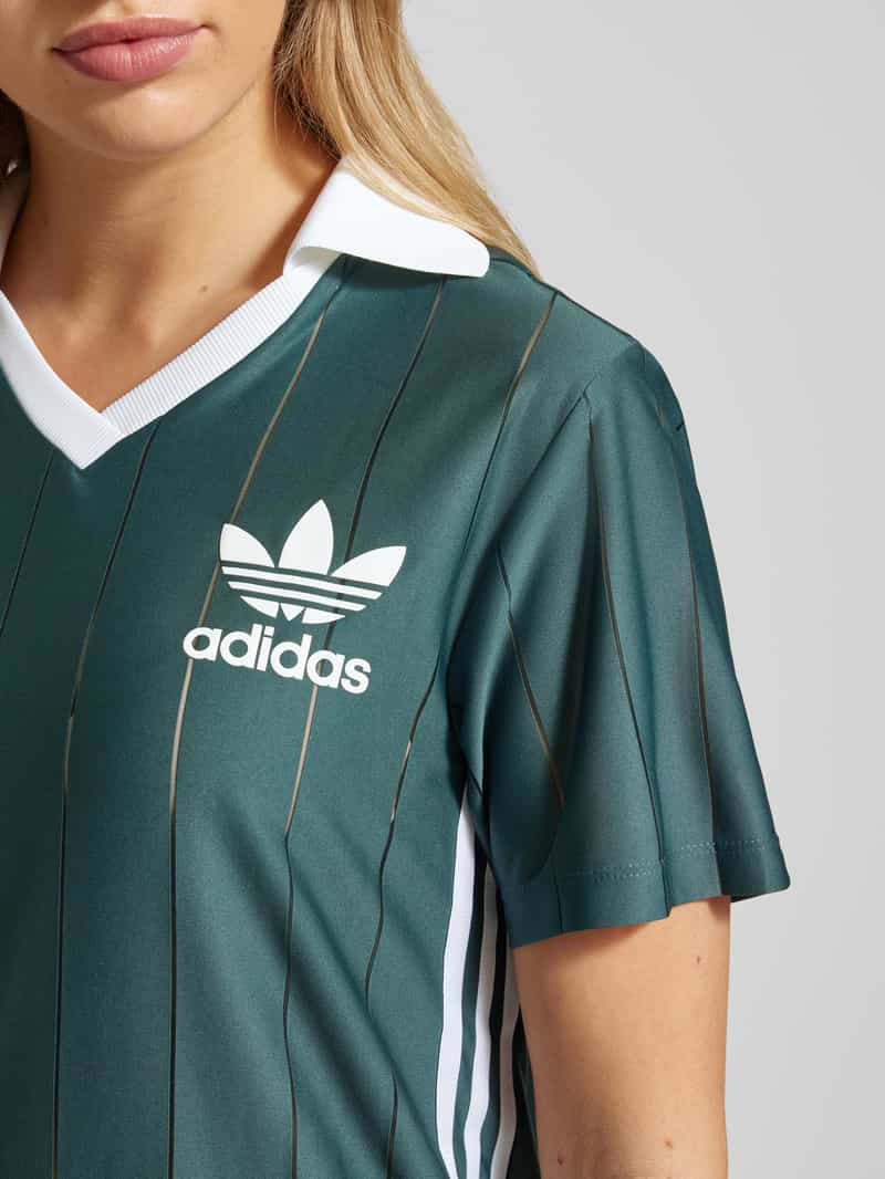 adidas Originals Knielange jurk met platte kraag en V-hals