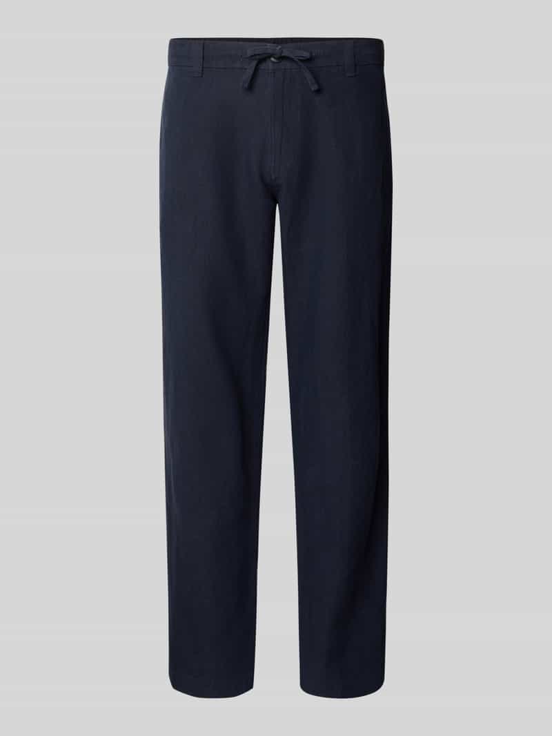 Selected Homme Regular fit linnen broek met persplooien model 'LEROY'