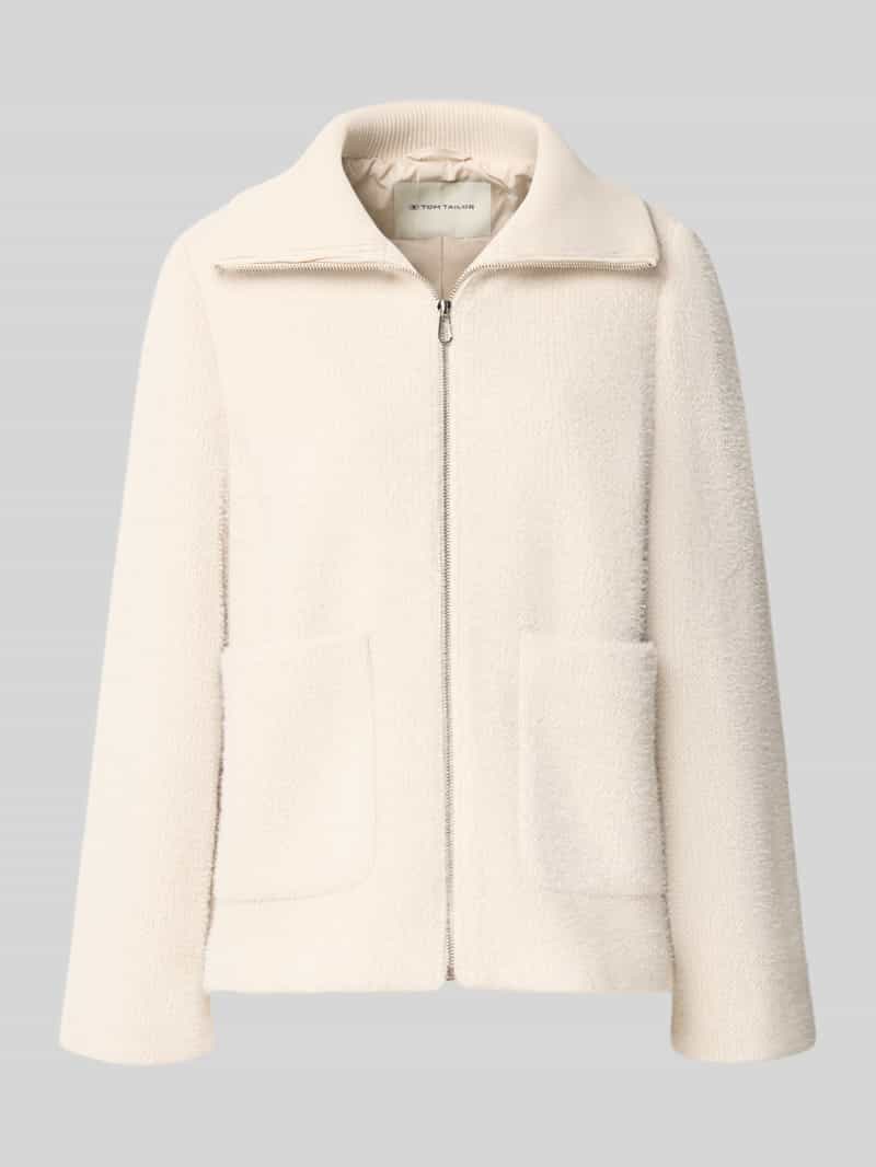 Regular Fit jack met imitatiebont met platte kraag