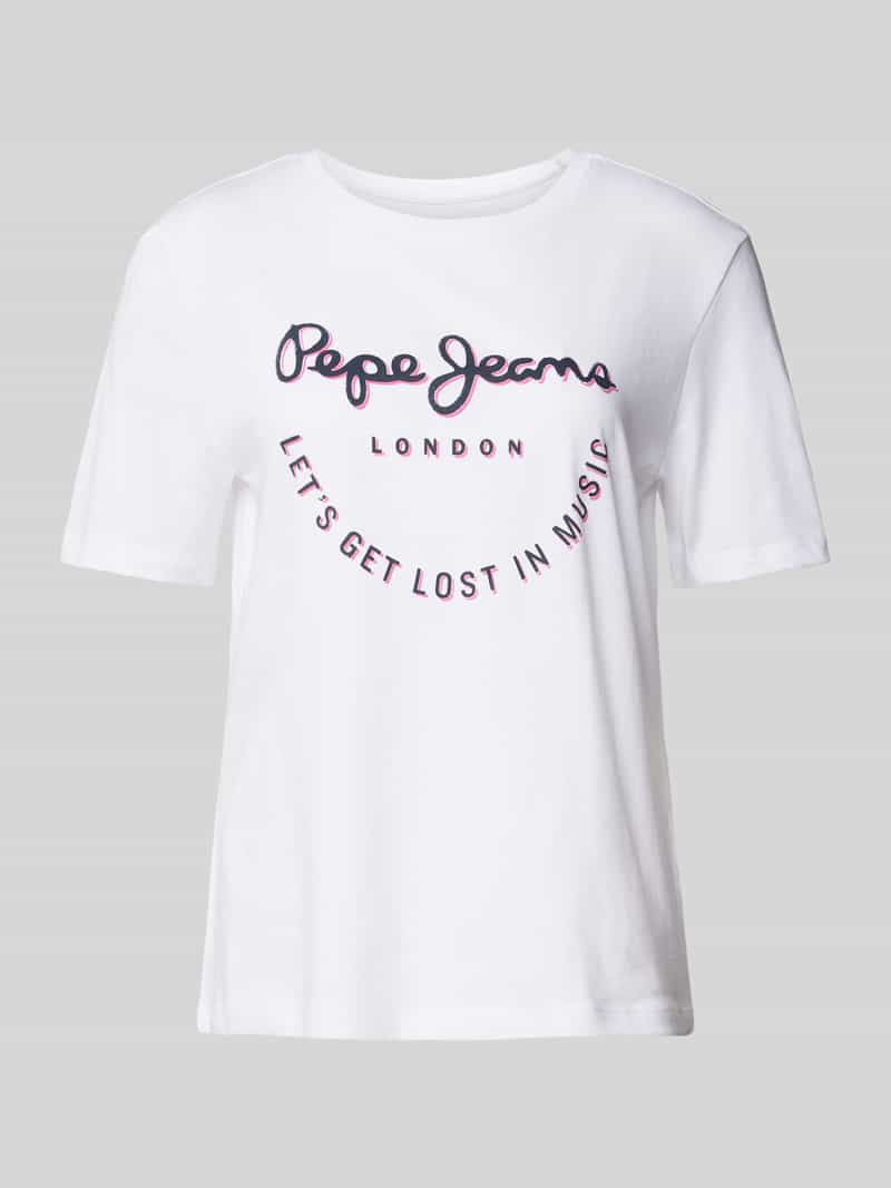 Pepe Jeans T-shirt met labelprint model 'RUMER'