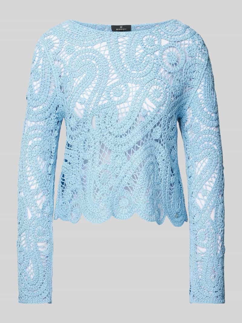 monari Gebreide pullover met ajourborduursel