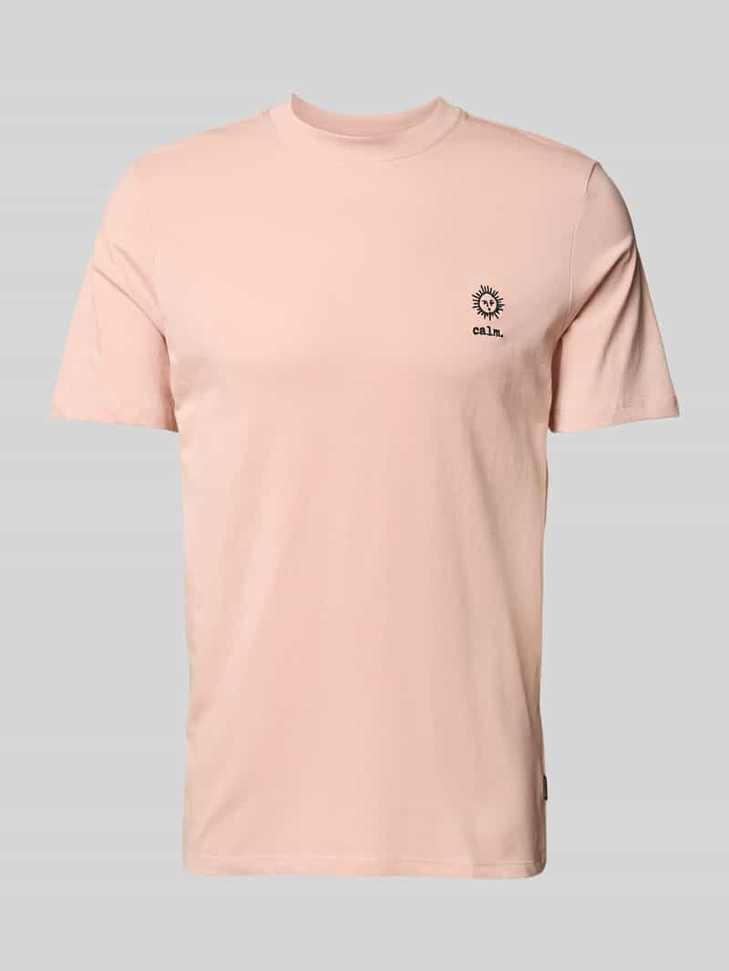 Blend T-shirt met motief- en statementstitching model 'JANUS'