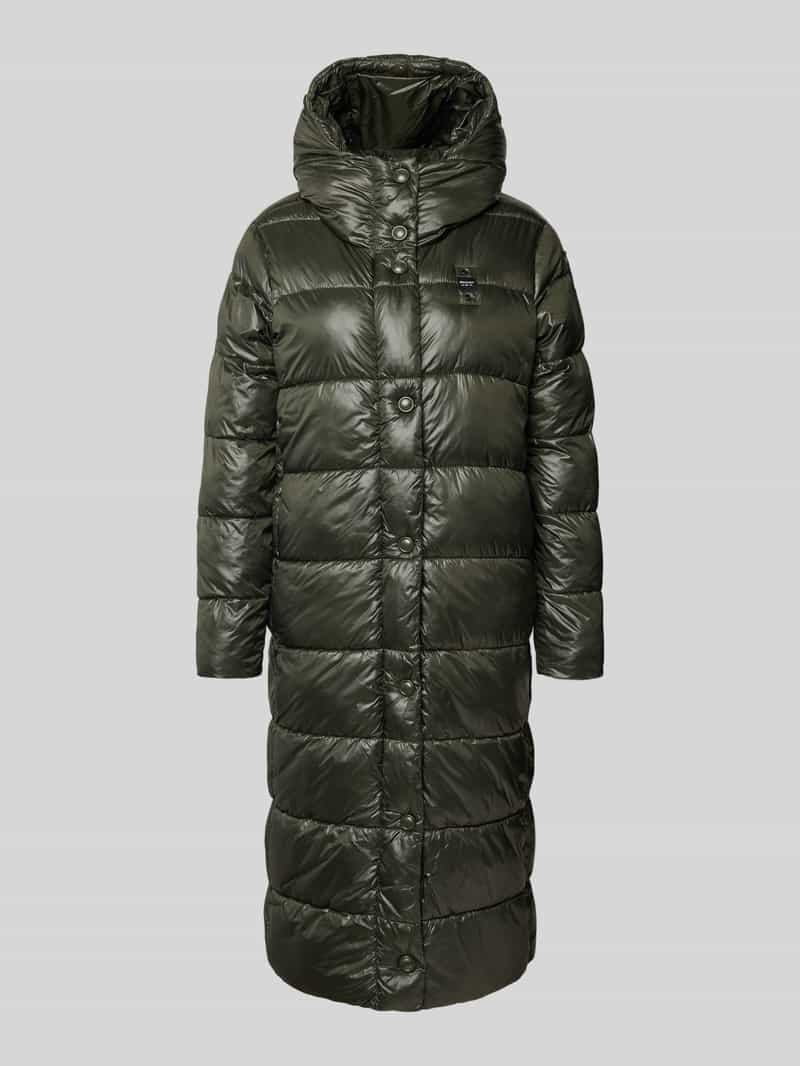Blauer Usa Gewatteerde lange jas met labeldetail model 'BELLEVUE'
