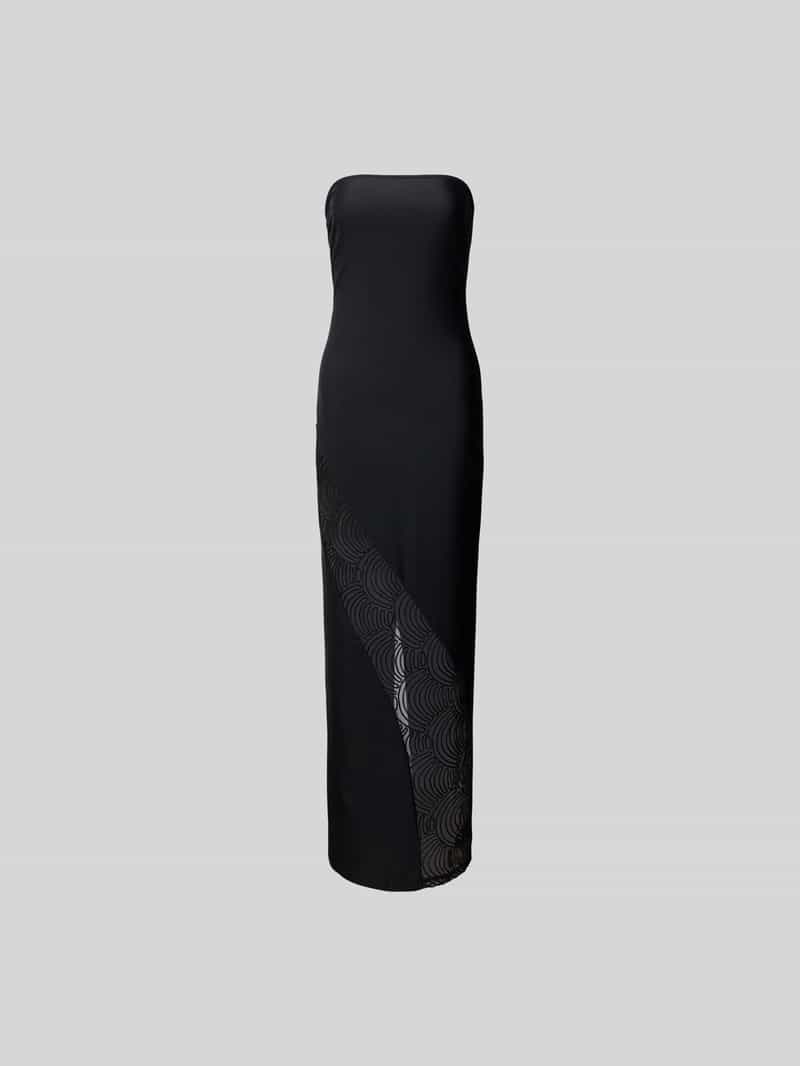 Maxi-jurk met semi-transparante inzet