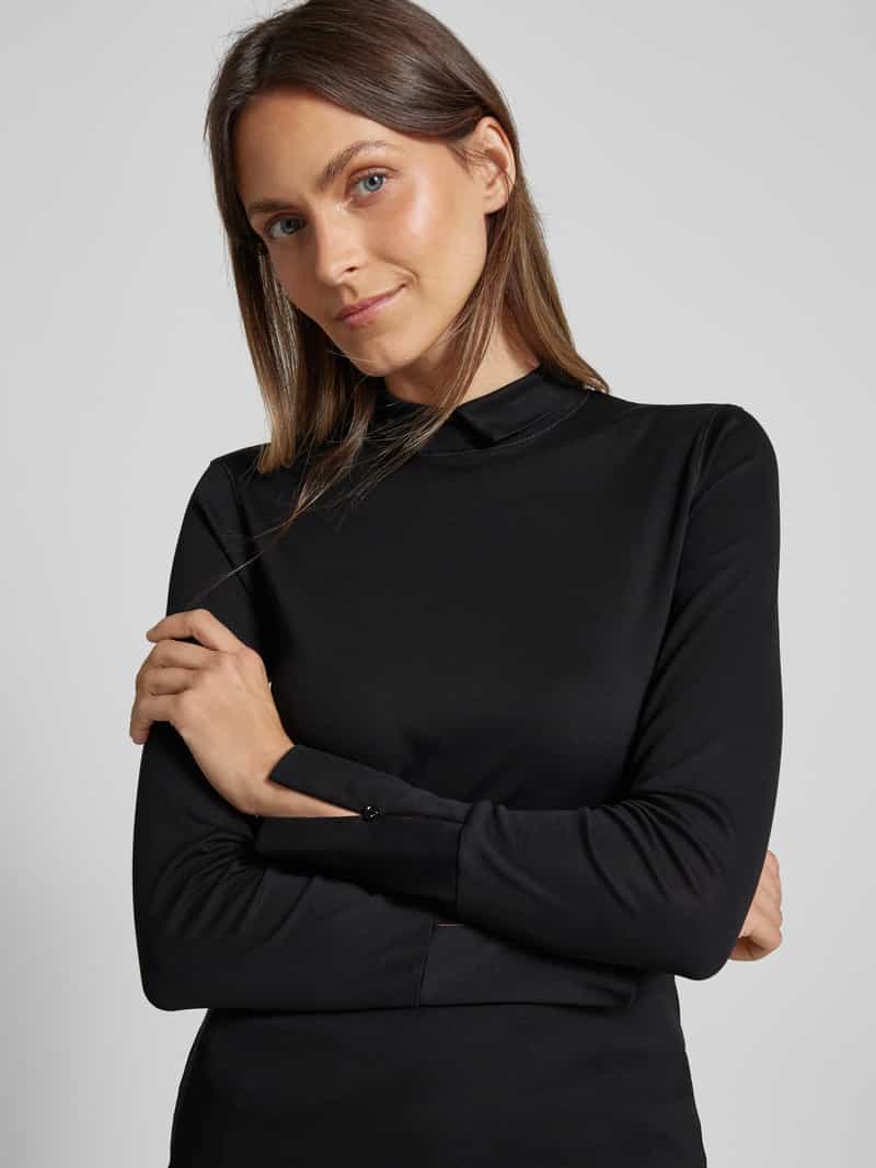 Marc Cain Shirt met lange mouwen en platte kraag