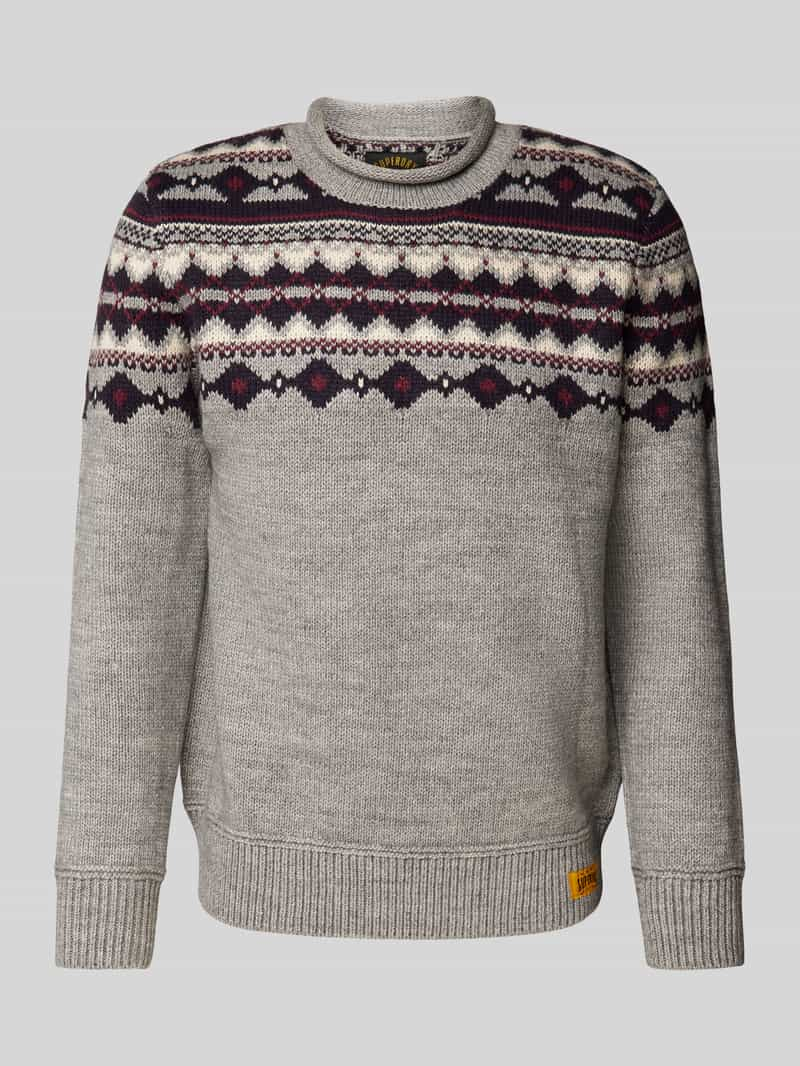 Superdry Gebreide pullover met labelpatch