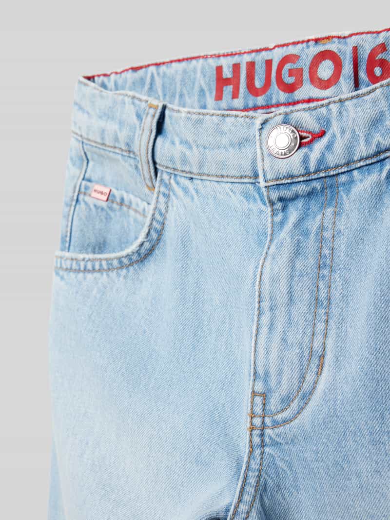 HUGO Jeans met labeldetail en steekzakken