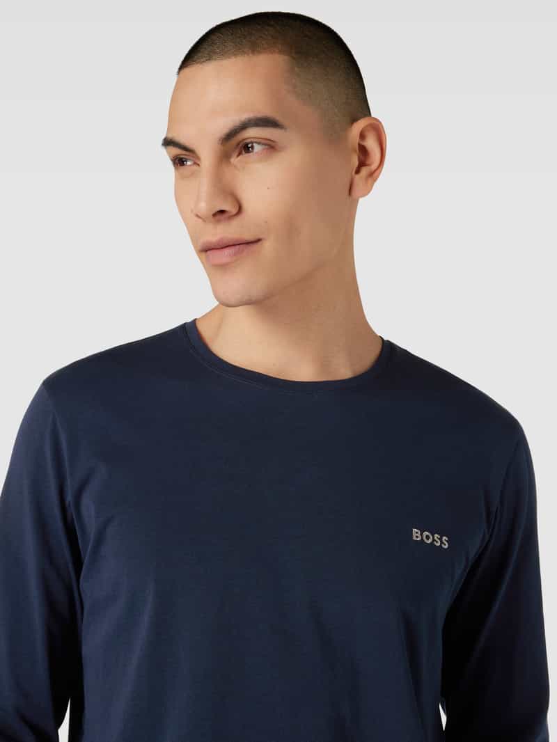 Boss Shirt met lange mouwen en labelstitching model 'Mix&Match'