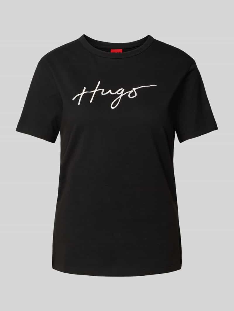 HUGO T-shirt met labelprint model 'Damacia'