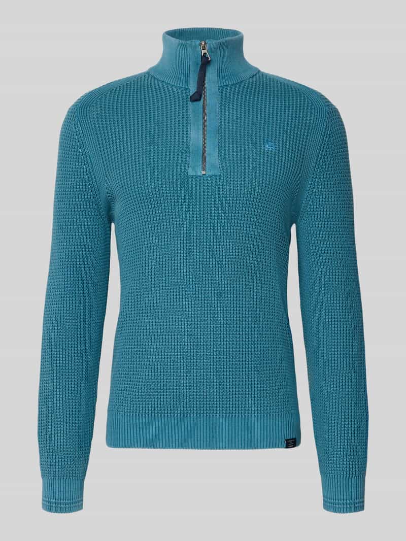 Lerros Slim fit schipperstrui in gebreide look