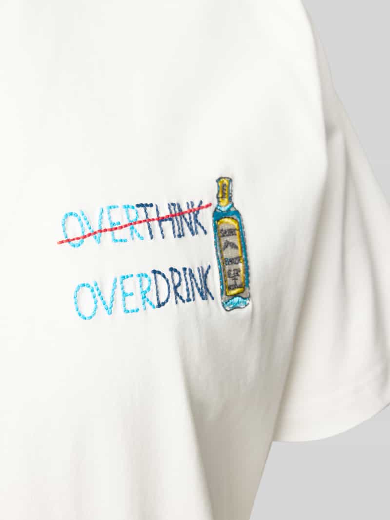 MC2 Saint Barth T-shirt met motief- en statementstitching model 'OVERDRINK'