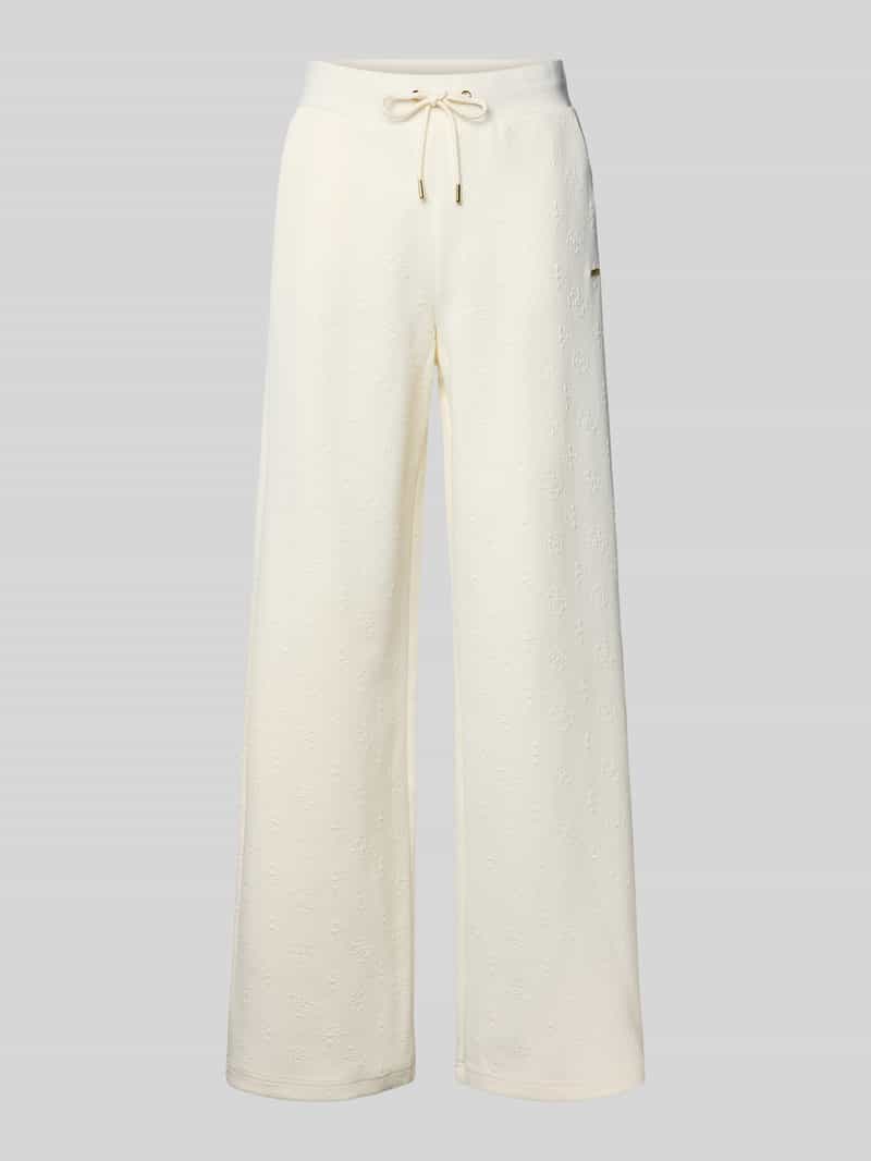 Guess Activewear Wide leg stoffen broek met structuurmotief model 'PEONY'