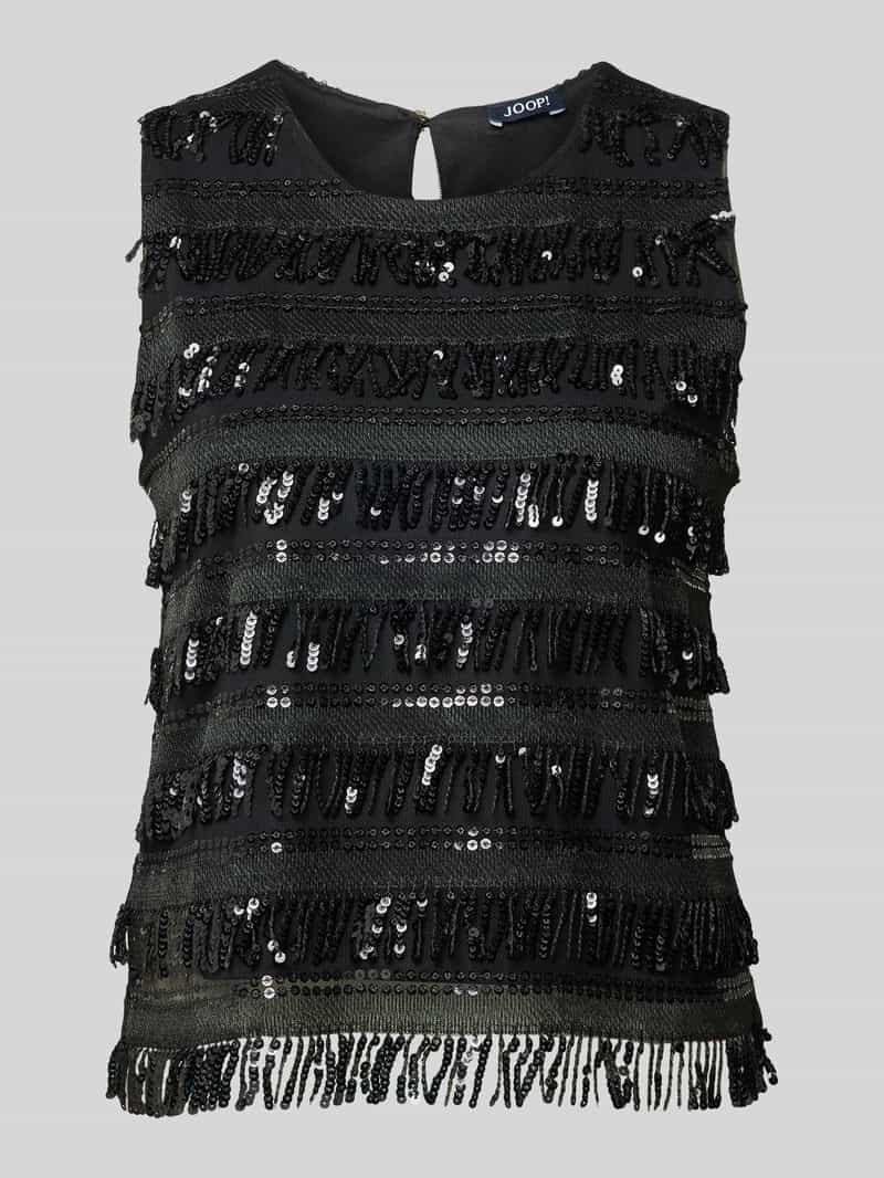 Joop! Regular fit blousetop met pailletten model 'Trisha'