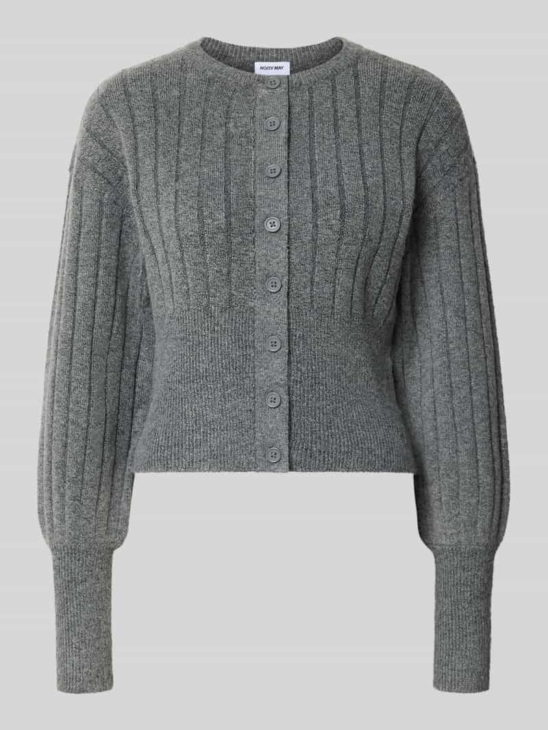 Noisy may Vest Nmnoella L/s Knit Cardigan 27038425 Medium Grey Melange Dames Maat - M