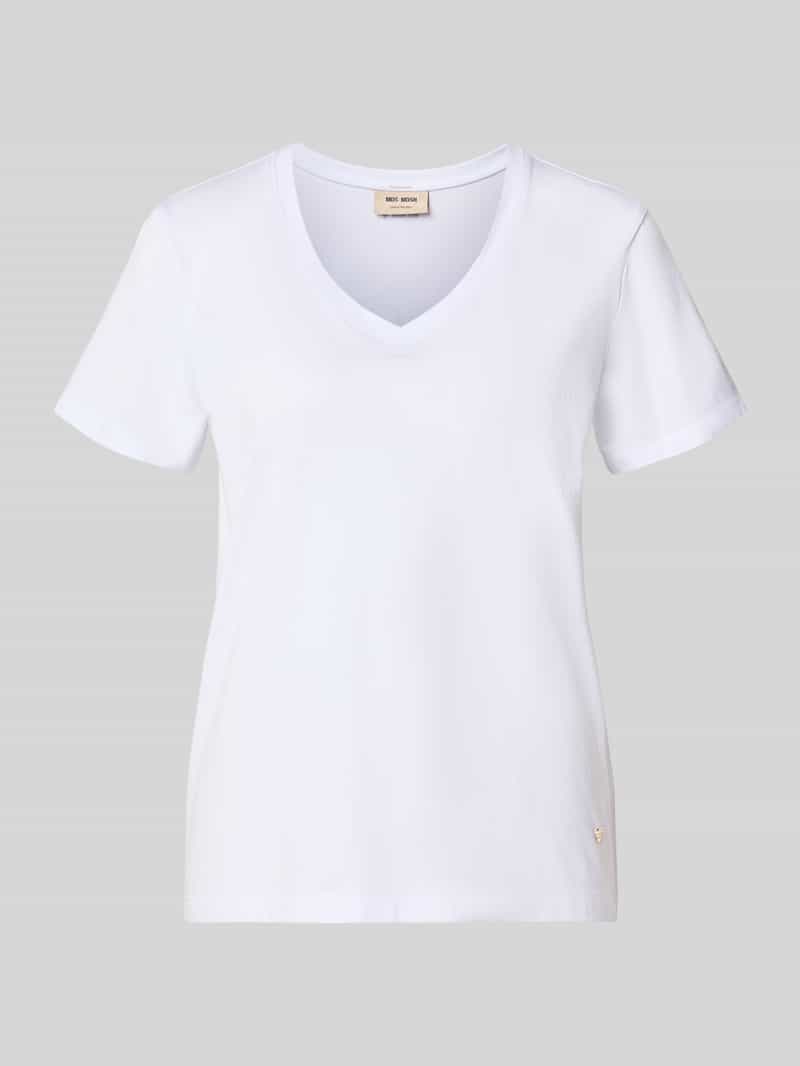 MOS MOSH Regular fit t-shirt met v-hals model 'Dala'