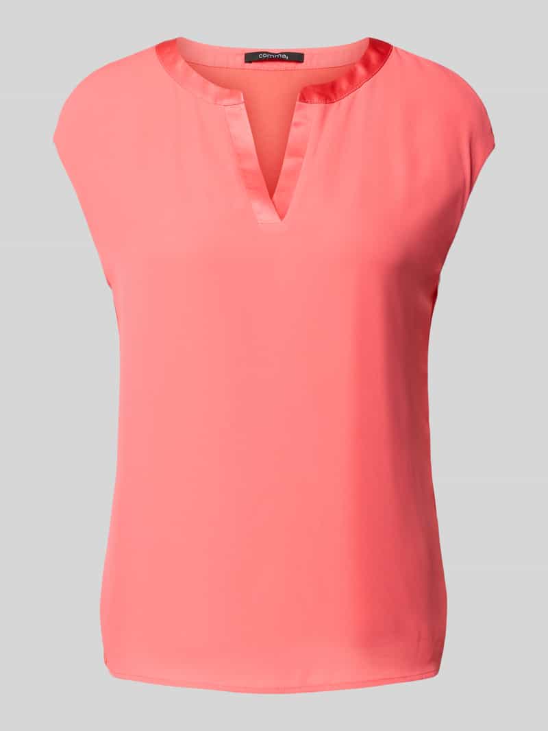 comma Blouseshirt van viscosemix met tuniekkraag