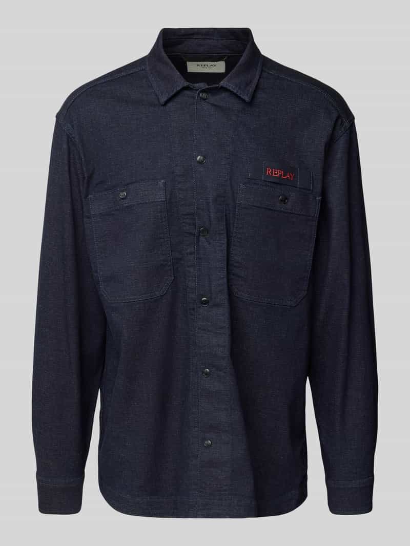 Replay Jeansjack met labelbadge model 'Worker Shirt'