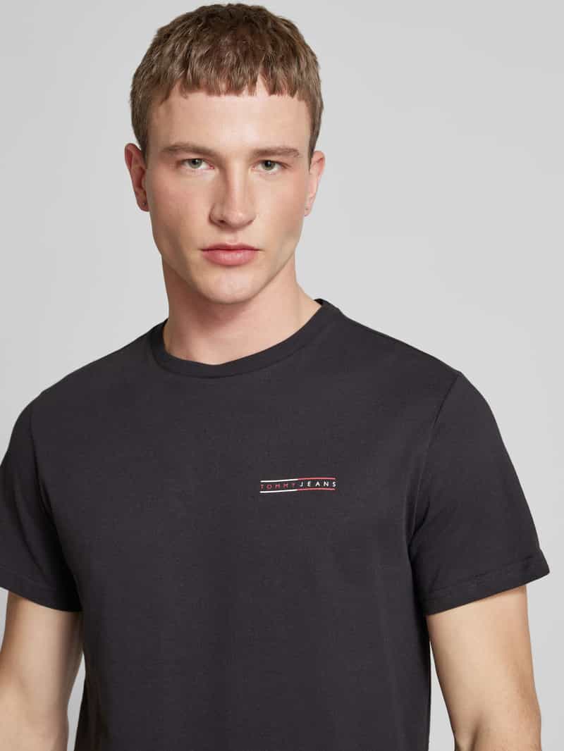 Tommy Jeans Slim fit T-shirt met labelprint in een set van 2 stuks