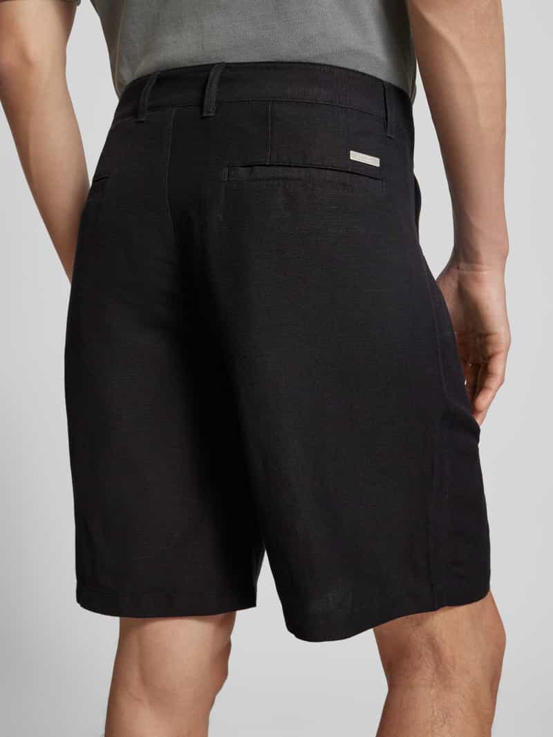 Armani Exchange Regular fit linnen bermuda met riemlussen