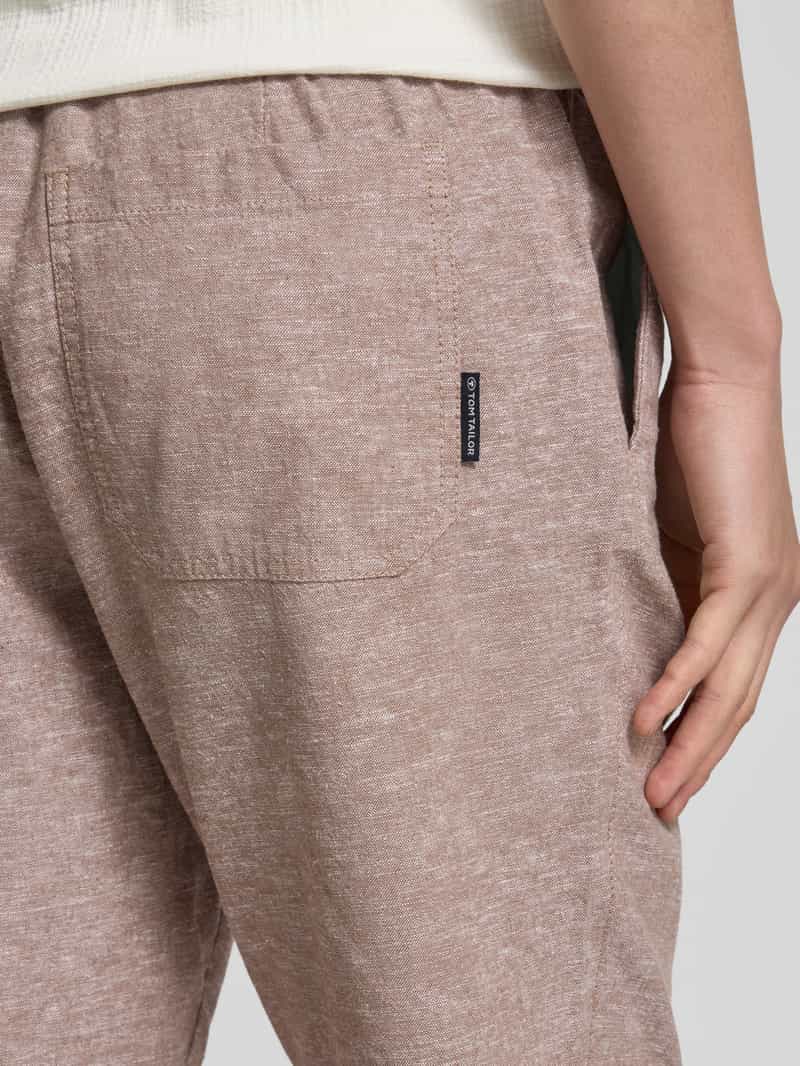 Tom Tailor Regular fit linnen broek met elastische band