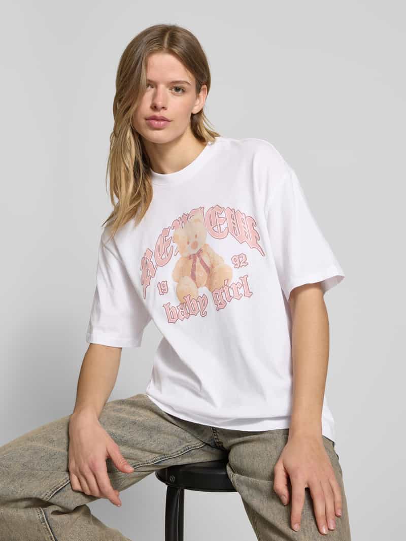 REVIEW Oversized T-shirt met labelprint