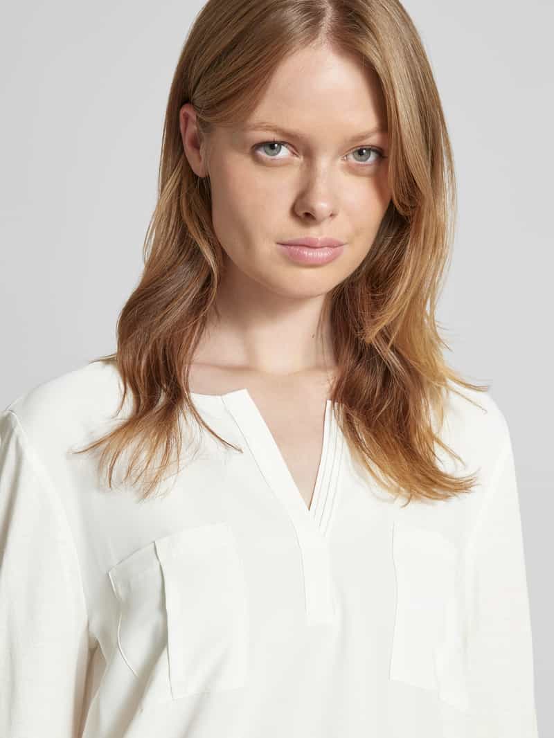 Tom Tailor Loose fit blouseshirt met opgestikte borstzakken en tuniekkraag