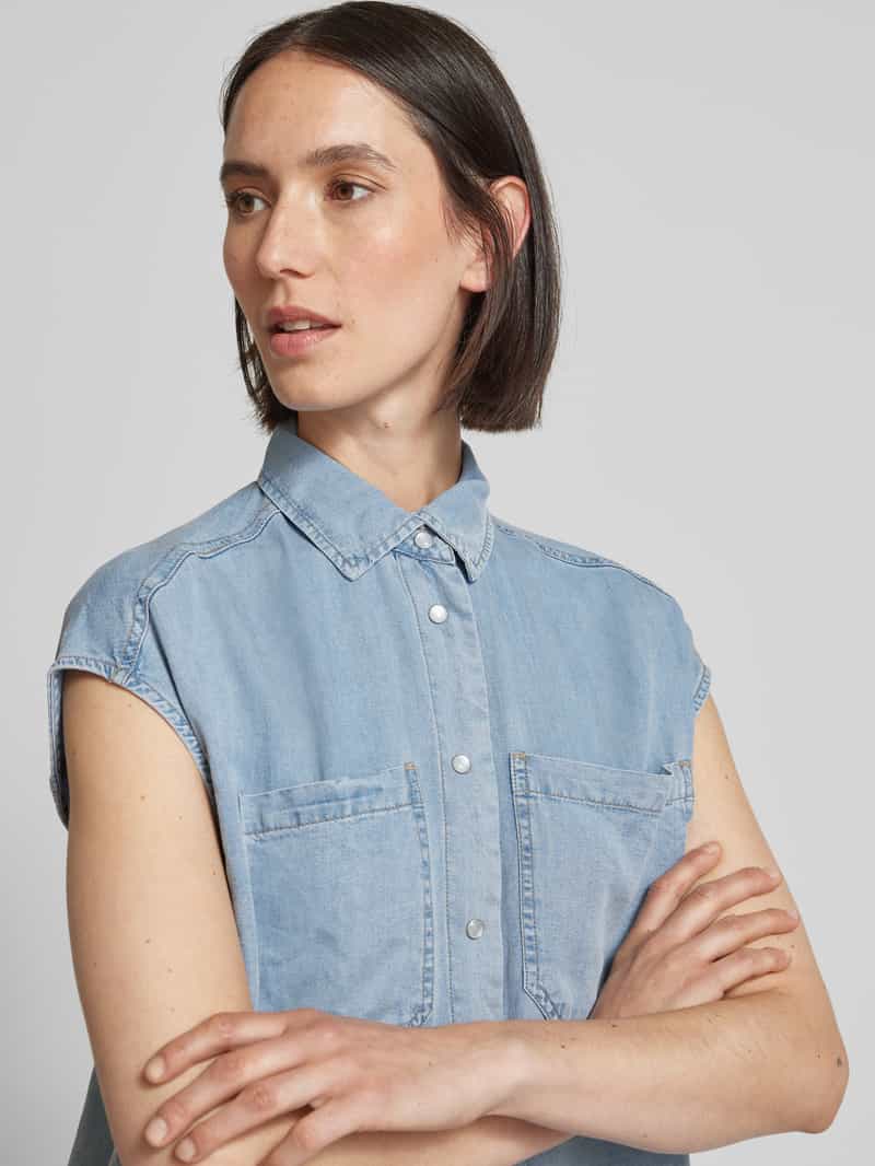 My Essential Wardrobe Regular fit jeansoverhemd met borstzakken