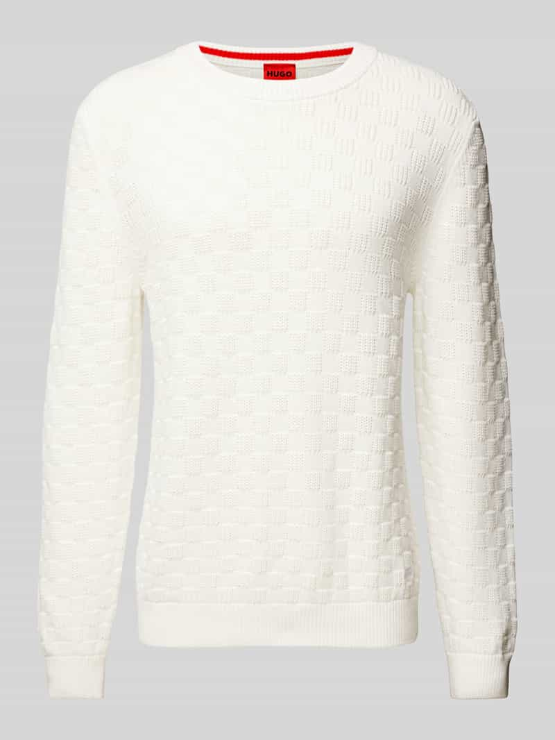 HUGO Gebreide pullover met ronde hals, model 'Selio'