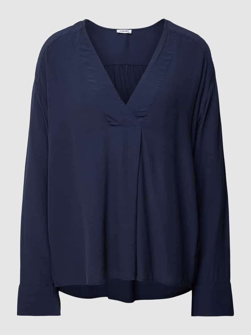 Esprit Blouse van viscose met V-hals