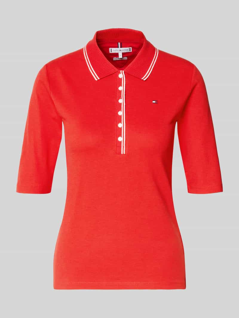 slim fit poloshirt van lyocellmix