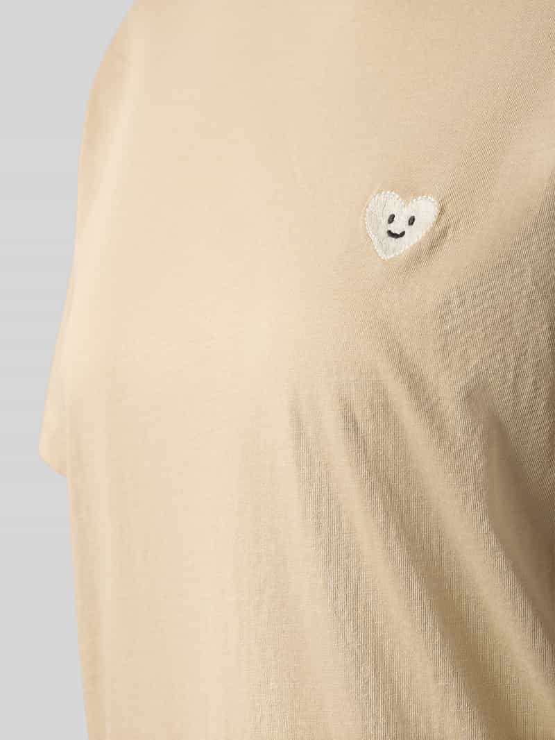 Jake*s Casual Pyjamabovendeel met motiefstitching