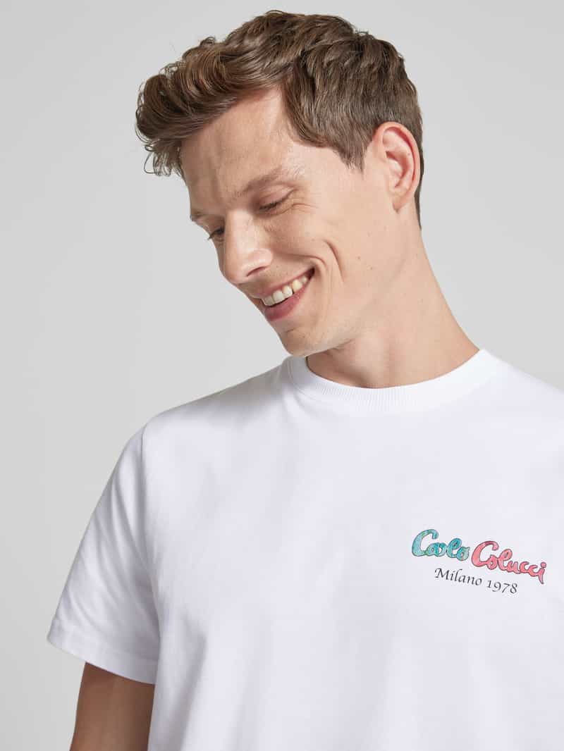 carlo colucci T-shirt met labelprint