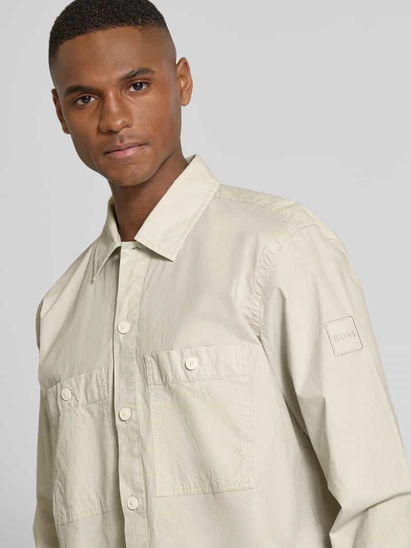 Boss Orange Regular fit overhemdjack met borstzakken model 'Locky'