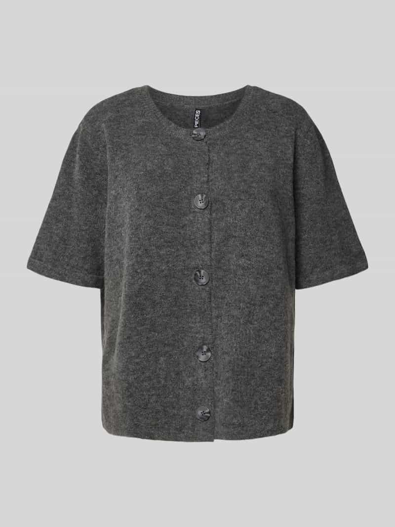 Pieces Regular fit gebreid jack met korte mouwen model 'JIKO'