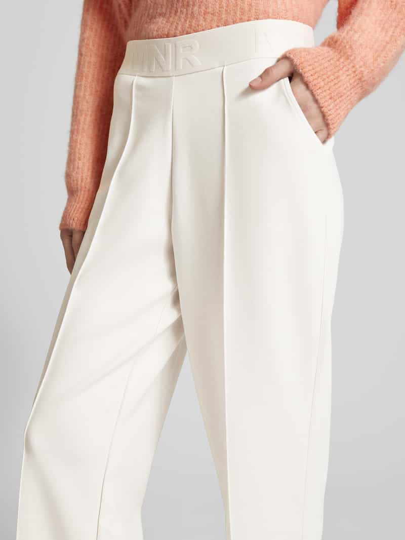 monari Regular fit stoffen broek met vaste persplooien