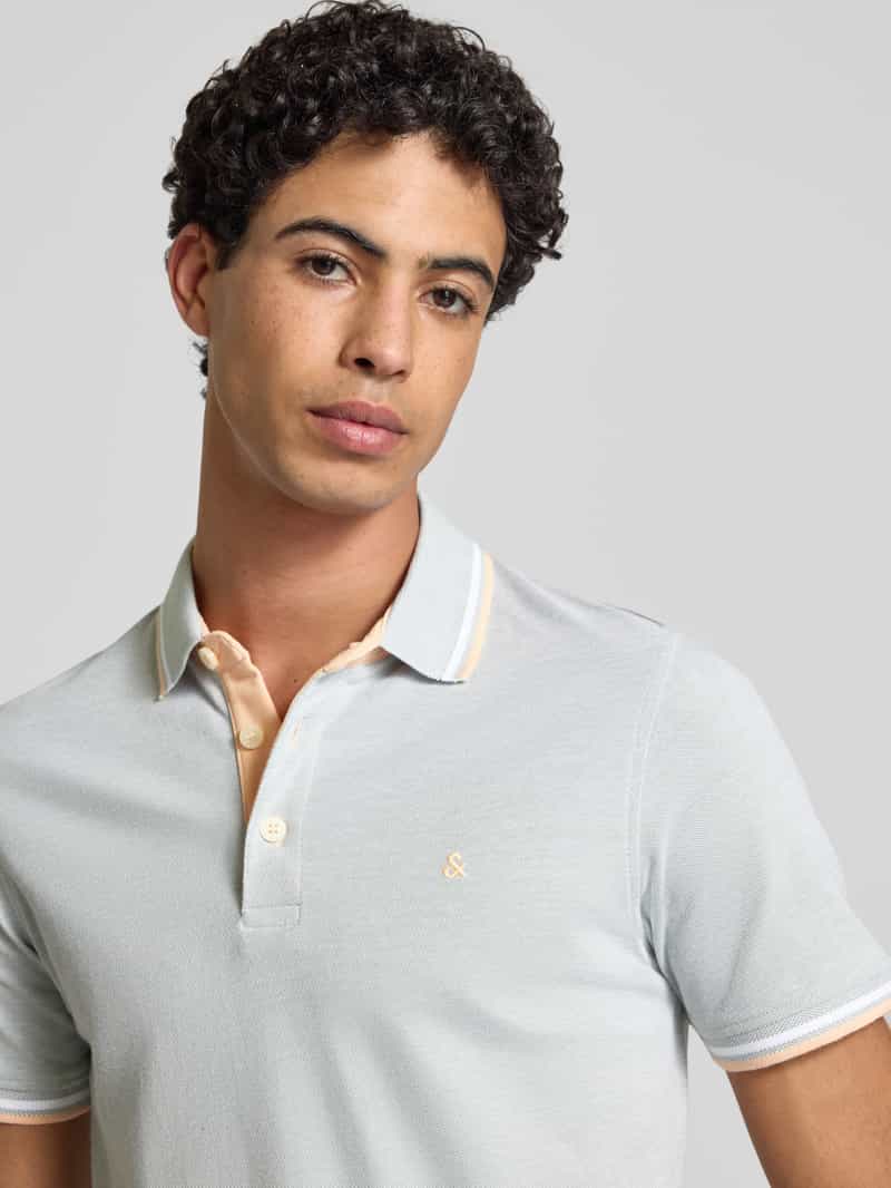 jack & jones Slim fit poloshirt met logostitching model 'PAULOS'
