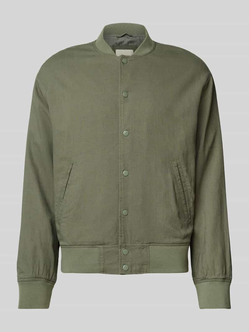 jack & jones Bomberjack van linnen met paspelzakken model 'ARIO'