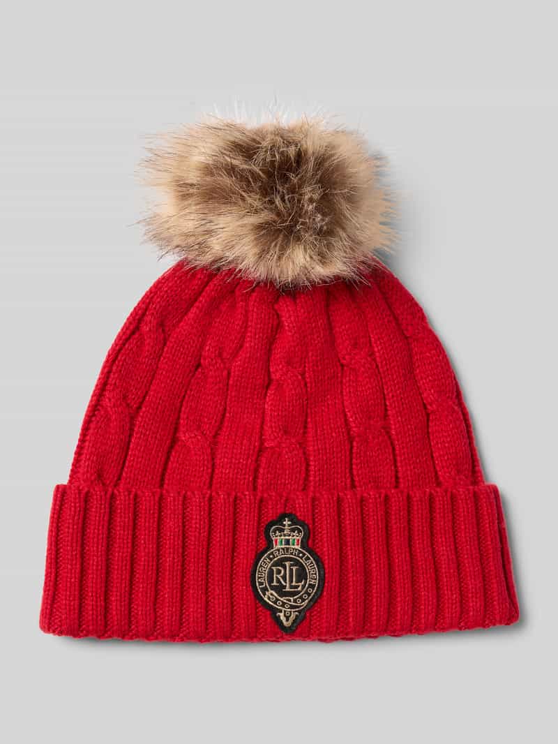 Lauren Ralph Lauren Gebreide muts met pompom