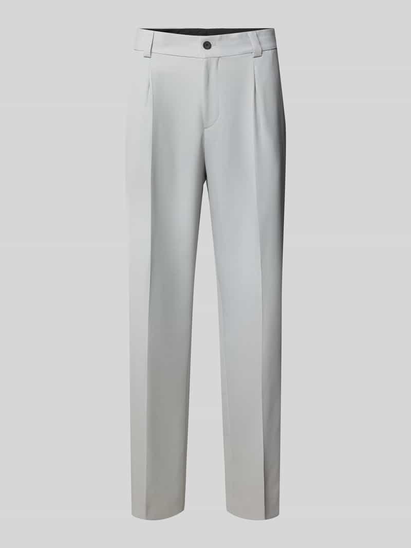 HUGO Straight leg bandplooibroek met riemlussen model 'Flips'