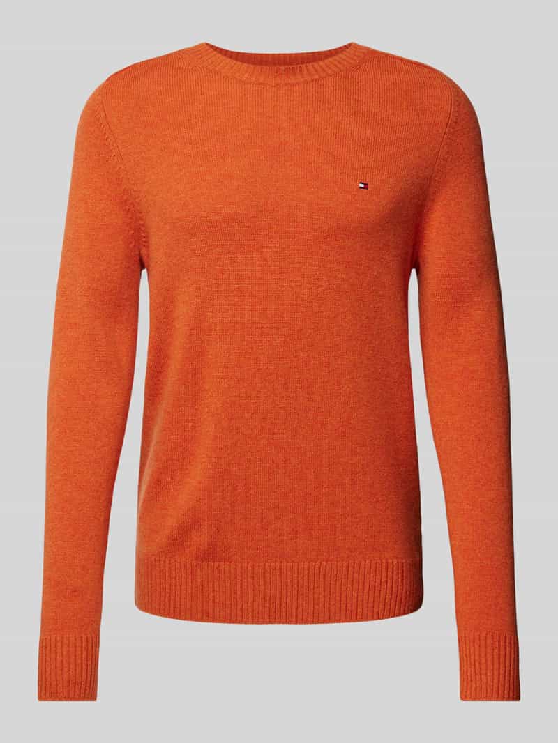 Wollen pullover met logostitching