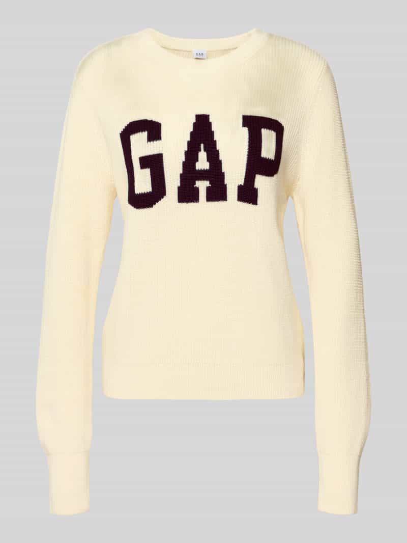 GAP Gebreide pullover met logo en ronde hals