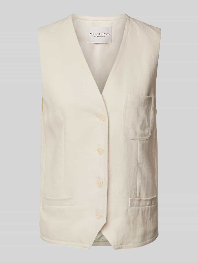 Marc O'Polo Regular fit gilet in een mix van linnen en viscose