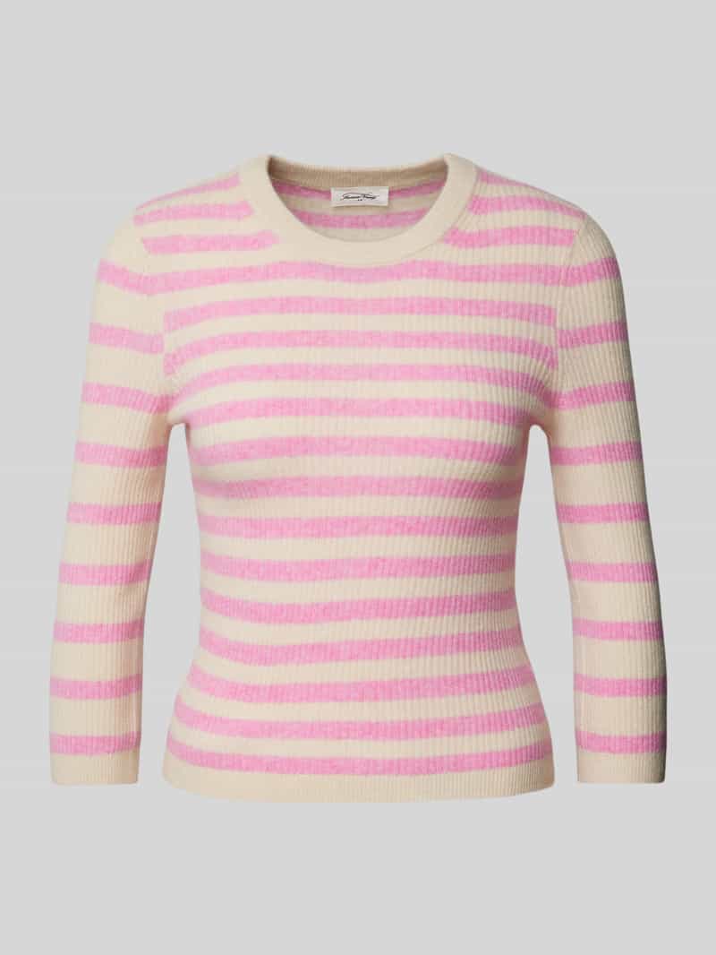 American vintage Korte gebreide pullover met 3 4-mouwen model 'RAXOW'