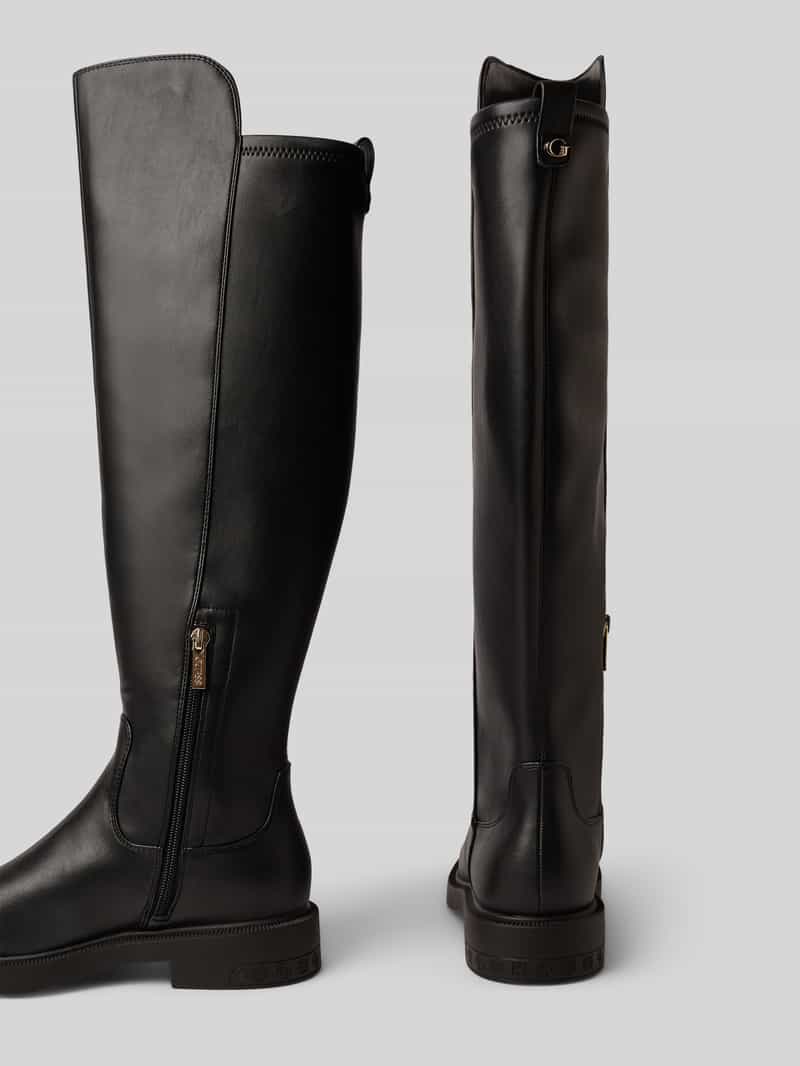 Guess Overkneelaarzen in leerlook model 'Fyza'