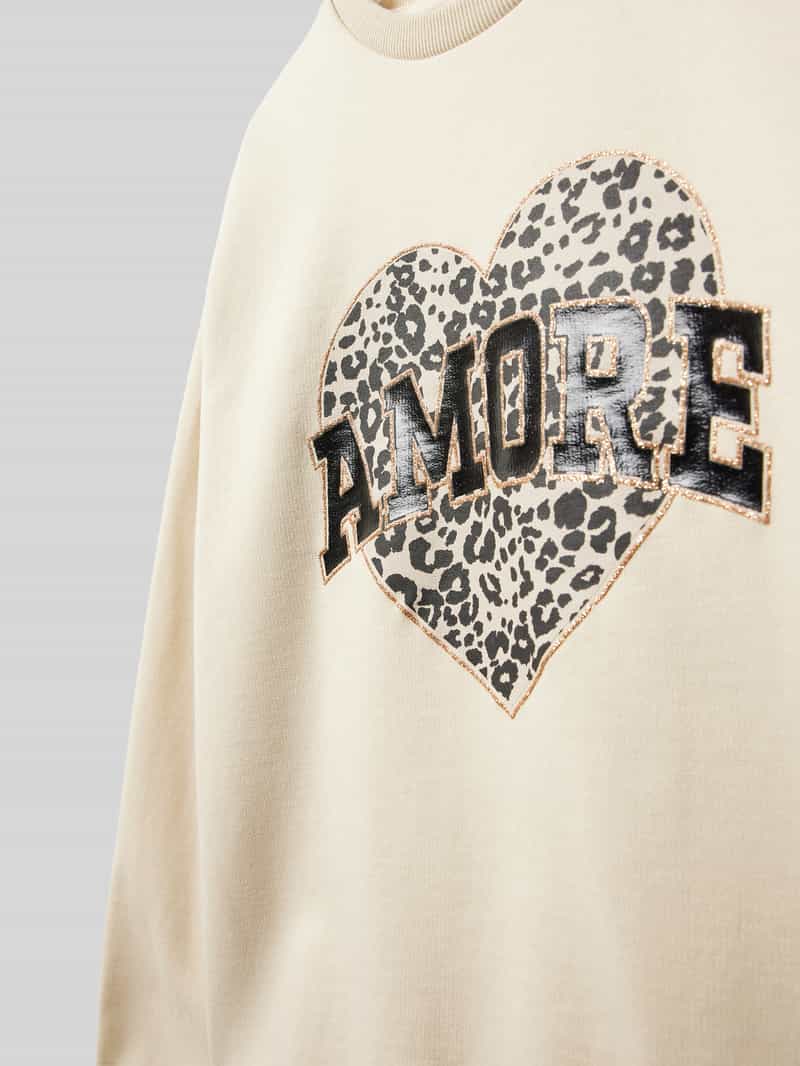 Only Regular fit sweatshirt met glitterprint model 'RUNA'