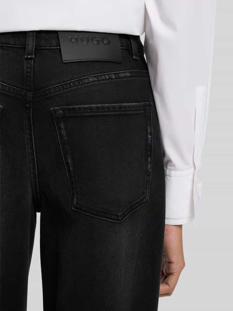 HUGO Wide leg jeans van katoenmix
