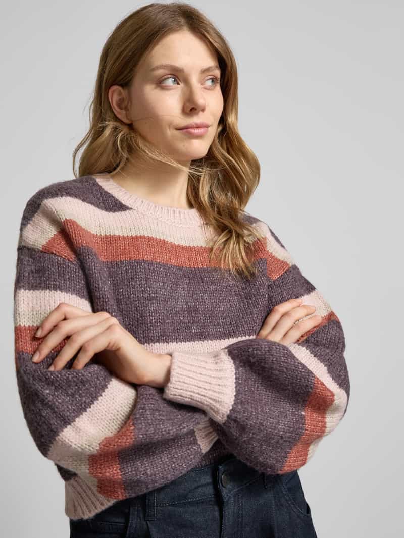 QS Gebreide pullover met pofmouwen