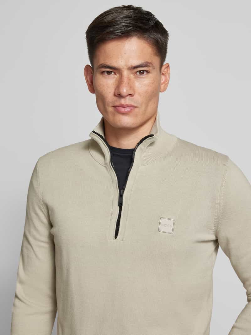 Boss Orange Gebreide pullover met labeldetail model 'Kanobix'