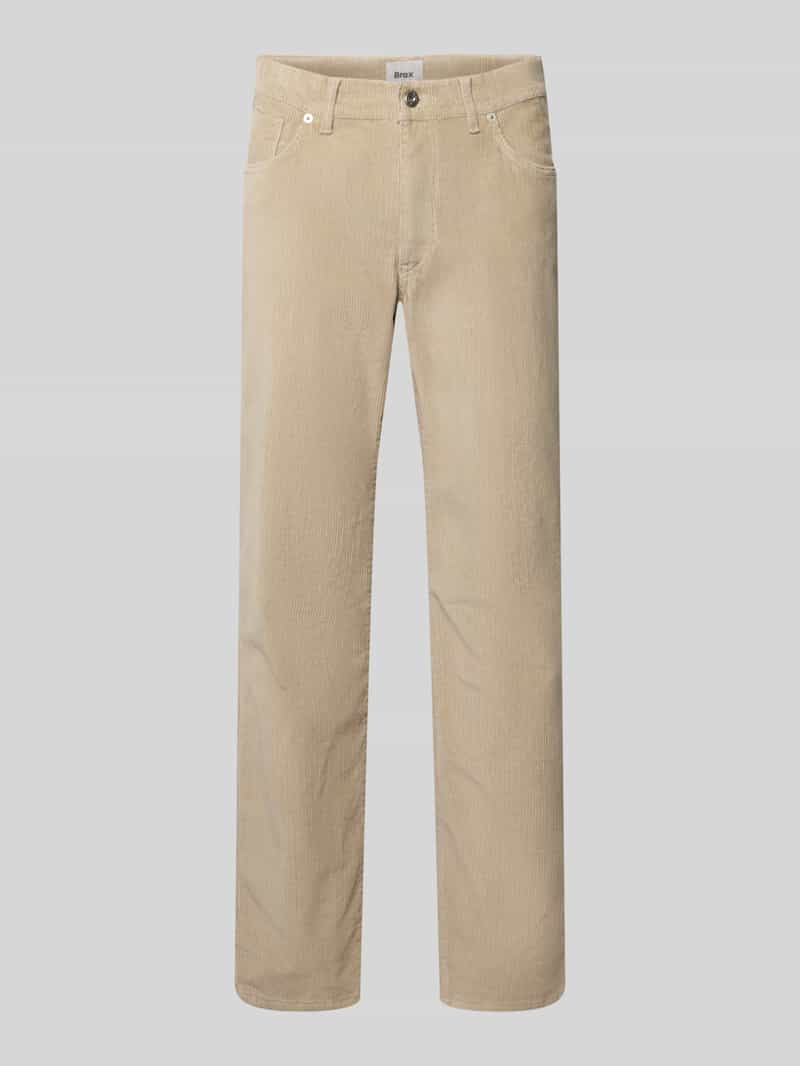 straight fit corduroy broek van katoenmix model 'Mythos Flex Cord'