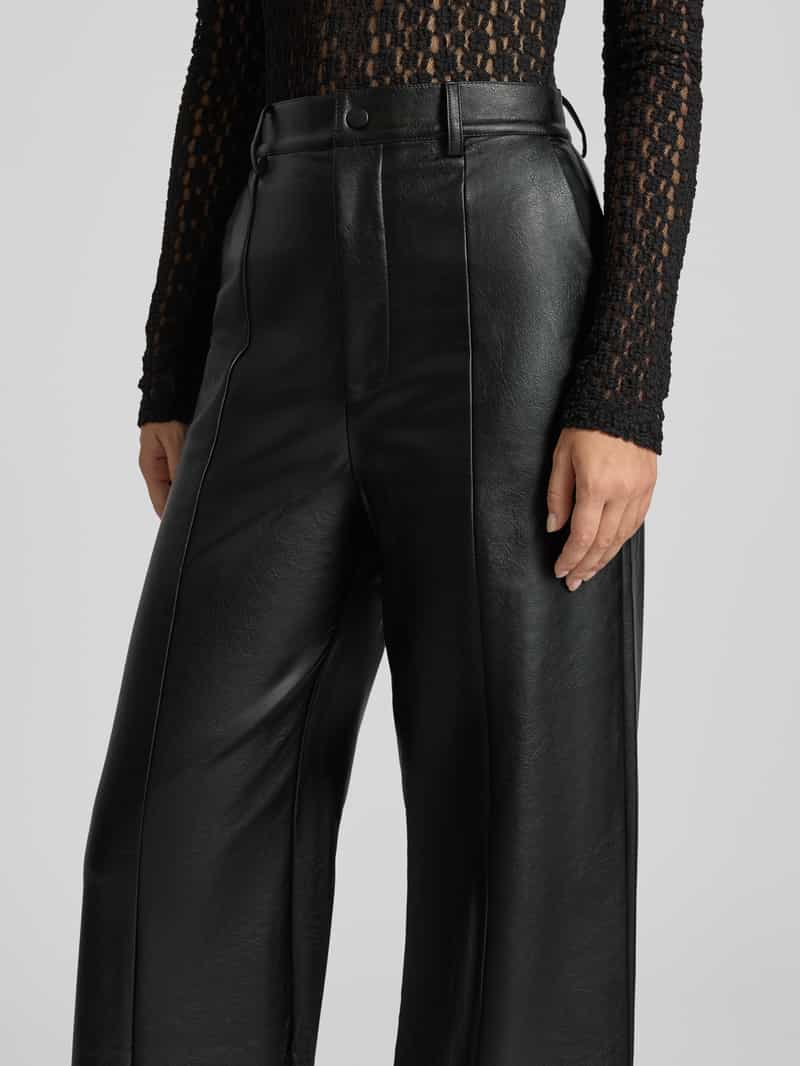 bardot Stoffen broek in leerlook model 'MARLOWE'